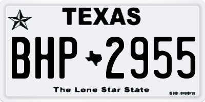 TX license plate BHP2955
