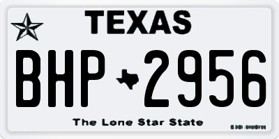 TX license plate BHP2956