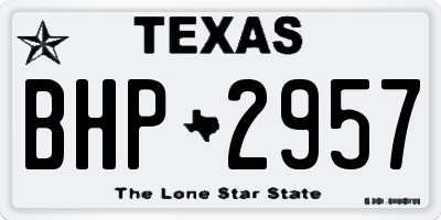 TX license plate BHP2957