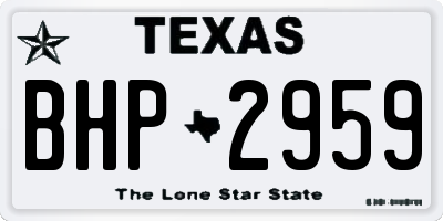 TX license plate BHP2959