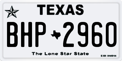 TX license plate BHP2960