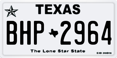 TX license plate BHP2964