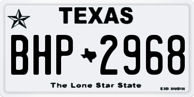 TX license plate BHP2968