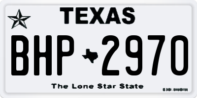 TX license plate BHP2970