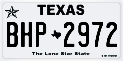 TX license plate BHP2972