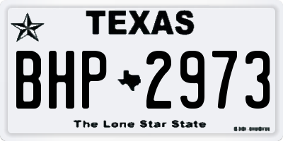 TX license plate BHP2973