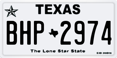TX license plate BHP2974