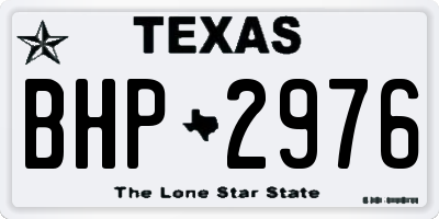 TX license plate BHP2976