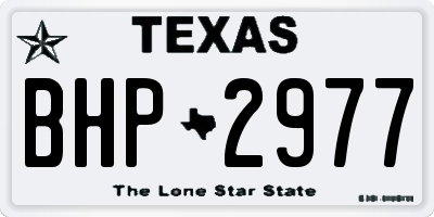 TX license plate BHP2977