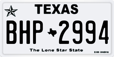 TX license plate BHP2994