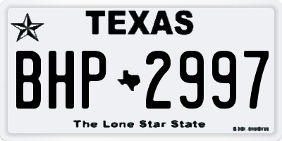TX license plate BHP2997