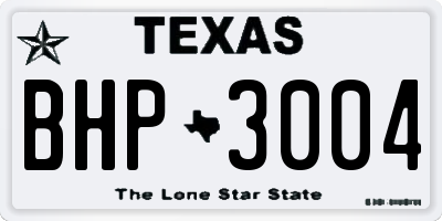 TX license plate BHP3004