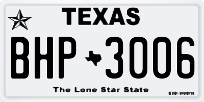 TX license plate BHP3006
