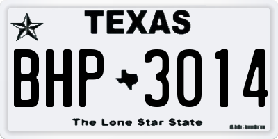 TX license plate BHP3014