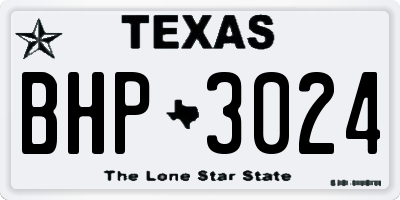 TX license plate BHP3024