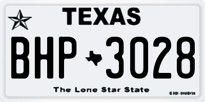 TX license plate BHP3028