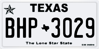 TX license plate BHP3029