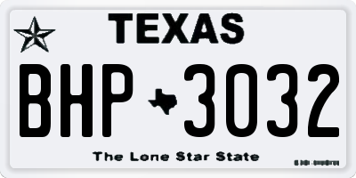 TX license plate BHP3032