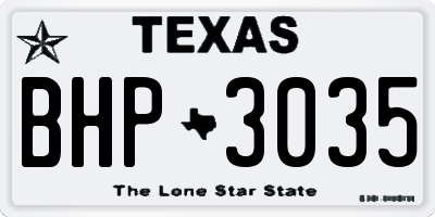 TX license plate BHP3035