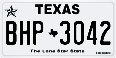 TX license plate BHP3042