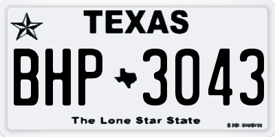 TX license plate BHP3043