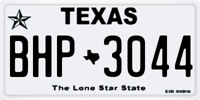 TX license plate BHP3044