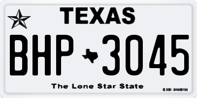 TX license plate BHP3045