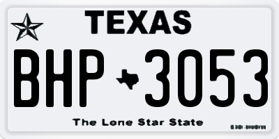 TX license plate BHP3053