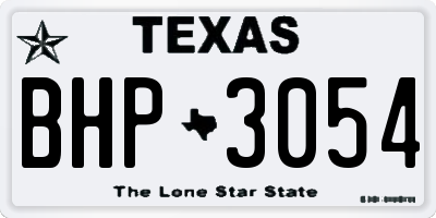 TX license plate BHP3054