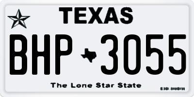 TX license plate BHP3055