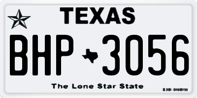 TX license plate BHP3056