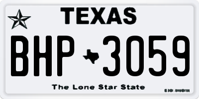 TX license plate BHP3059