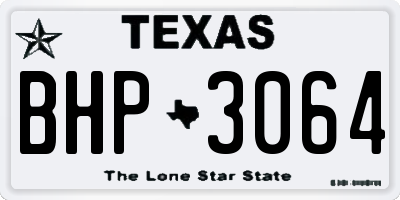 TX license plate BHP3064
