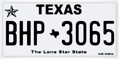 TX license plate BHP3065