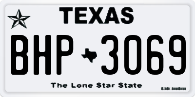 TX license plate BHP3069