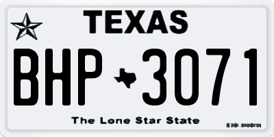 TX license plate BHP3071