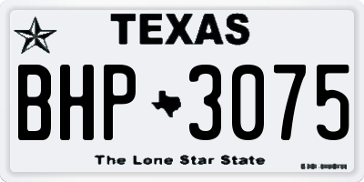 TX license plate BHP3075