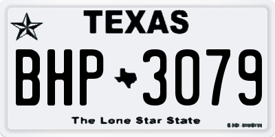TX license plate BHP3079