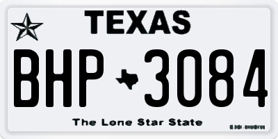 TX license plate BHP3084