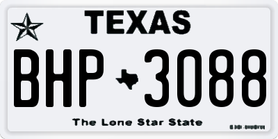 TX license plate BHP3088