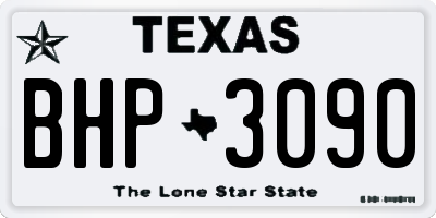 TX license plate BHP3090