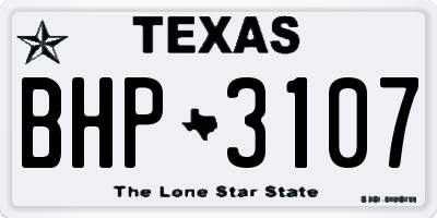 TX license plate BHP3107