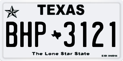 TX license plate BHP3121