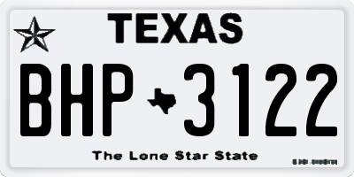 TX license plate BHP3122