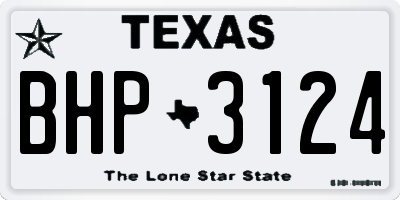 TX license plate BHP3124
