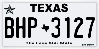 TX license plate BHP3127
