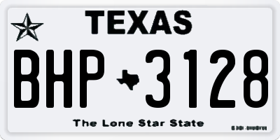 TX license plate BHP3128