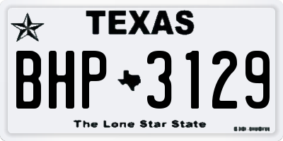 TX license plate BHP3129