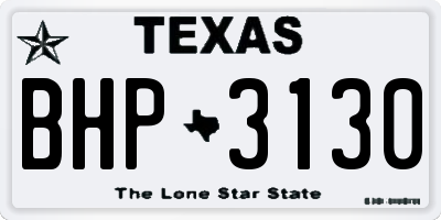 TX license plate BHP3130