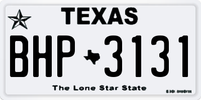 TX license plate BHP3131